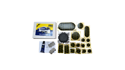 Set petice vulcanizare Pang PF30 pentru camera auto la autoturisme, autoutilitare si camioane (TIR) , 17 petice si solutie lipit 35ml