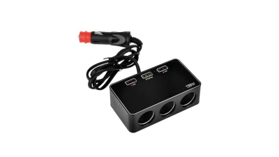 Priza auto tripla Automax 12V/ 24V DC , cu 3 iesiri DC 10A 120W, 3 iesiri USB 4.2A (1A + 2.1A + 1A()