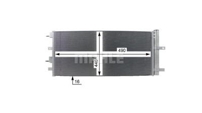 Condensator climatizare Jaguar F-Type 2012-, Xf 2008-2016, Xj 2009-, 530 (490)x449x16mm, material Rezervor aluminiu, fagure aluminiu brazat, MAHLE AC274000P