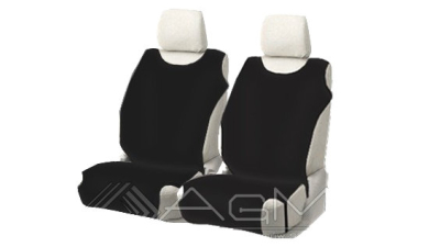 Huse scaune auto tip maieu fata din bumbac, set 2 bucati culoare Graphite 