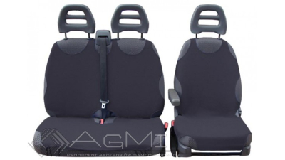 Huse scaune auto tip maieu pentru masini tip VAN 2+1 , din bumbac, culoare Navi Blue 