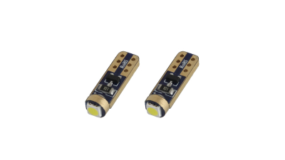 Set 2 becuri auto Amio 12V T5 W2x4.6d cu 1 led SMD 3030, alb