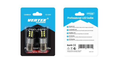 Bec auto LED Canbus BA15D P21W, 12-24V, 4.2W , 15 SMD, AMIO, set 2 buc.