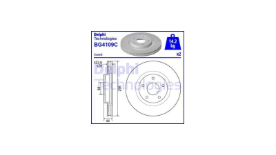Disc frana DELPHI BG4109C, Fata