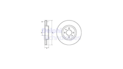 Disc frana DELPHI BG4743C, Fata