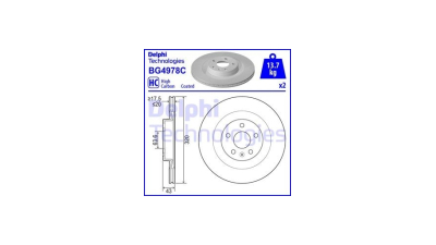 Disc frana Volvo S90 2, 03.2016-, V90 2, 03.2016-, Xc90 2, 09.2014-, DELPHI