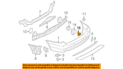 Set Suport Senzor Parcare Spate -O.E. Bmw Seria 3 F30 Sedan ;  51127312750