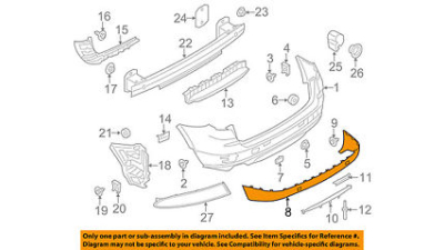 Spoiler Bara Spate Bmw X3 F25 , neagra, cu gauri pentru senzori parcare , 51127338792