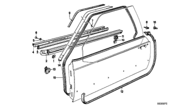 Garnitura Geam Fata Interior Bmw 6 Series E24 Coupe, 51211843543
