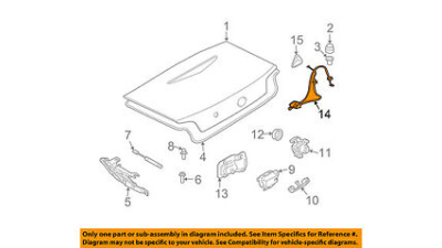 Cablu capota spate - Pasaj Roata Spate Dreapta Bmw Seria 5 E60 Sedan , Z4 E85; original 51247197487