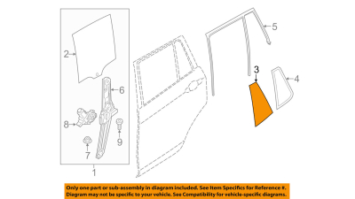 Geam Triunghi Usa De Spate Negru dreapta Bmw X3 F25; 51357205602