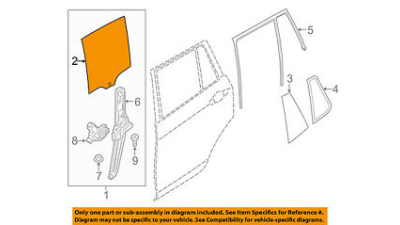 Geam Usa Dreapta Spate Culisant Negru Bmw X3 F25, original 51357391676