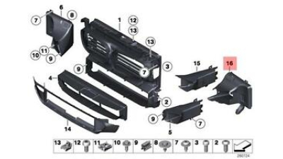 Ghidaj Aer radiator Stanga Bmw Seria 5 F07 GT; 51747331793
