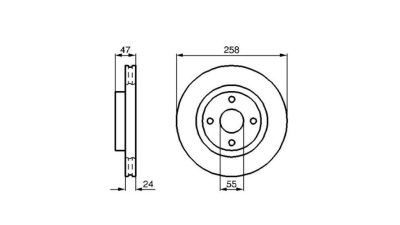 Disc frana Bosch 0986478989, parte montare : Punte Fata