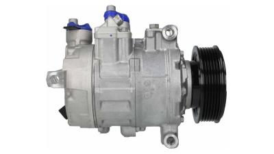 Compresor aer conditionat Audi A4 (B8), 2008-2015, motorizare 2.0 TDI, diesel si 1.8 TFSI/2.0 TFSI, benzina, rola curea 100 mm, 6 caneluri, de tip Denso: 6SEU14C