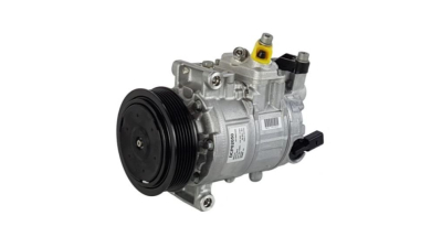 Compresor aer conditionat Audi A1 (8X), 2010-2018, motor 1.2 TFSI, 63kw, 1.4 TFSI, 90/136kw, benzina; 1.6 TDI, 66/77kw, 2.0 TDI, 105kw, diesel, rola curea 110 mm, 6 caneluri, de tip Denso: 6SEU14C