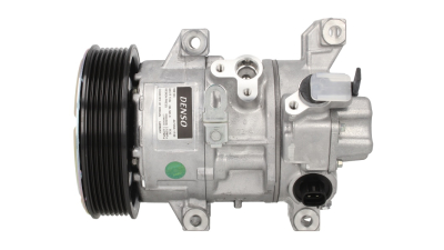Compresor aer conditionat Toyota Avensis (T25), 2003-2008, motor 2.0 D-4D, 85kw/93kw, 2.2 D-4D, 130kw, diesel; 2.4, 120kw, benzina, rola curea 130 mm, 7 caneluri, de tip Denso: 5SE12C