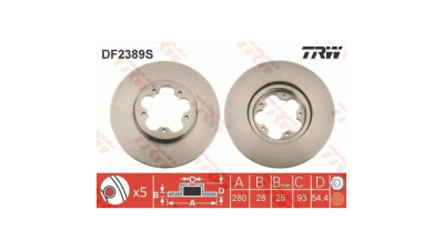 Disc frana TRW DF2389S, Fata
