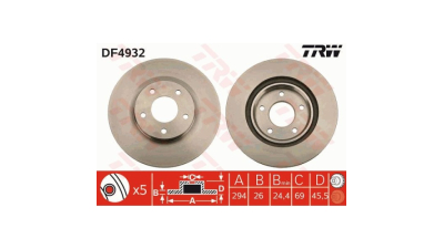Disc frana TRW DF4932, Fata