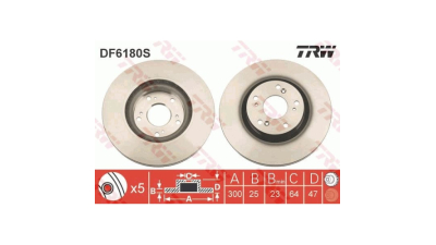 Disc frana TRW DF6180S, Fata