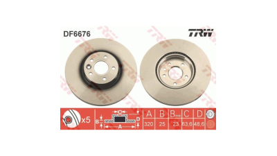 Disc frana TRW DF6676S, Fata