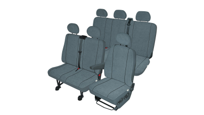 Huse scaune auto Elegance pentru Volkswagen Transporter T5, 3+2+1, set huse auto VAN