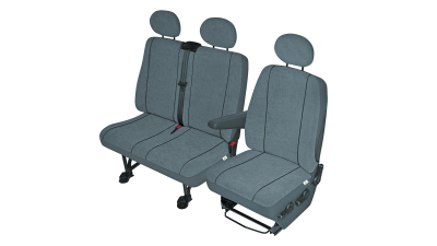 Huse scaune auto Elegance pentru Volkswagen Transporter T5, 2+1, set huse auto VAN