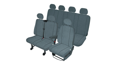 Huse scaune auto Elegance pentru Fiat Ducato, Mercedes Sprinter, Peugeot Boxer, 4+2+1, set huse auto VAN