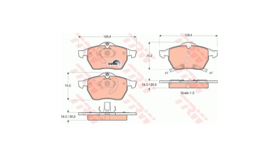 Placute frana TRW GDB1342, Fata