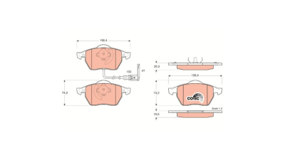 Placute frana Vw Polo, New Beetle, Golf 5, Golf 4, Bora, Skoda Octavia, Seat Toledo 2, Leon, Audi Tt, A3, TRW