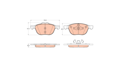 Placute frana Ford Kuga 2 (Dm2), 05.2012-, Transit Connect, 02.2013-, Motorizare 1.5, TRW
