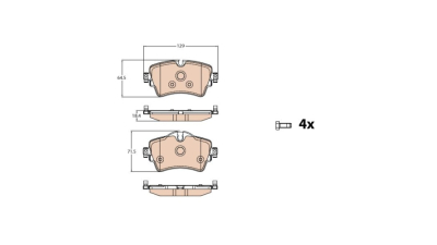 Placute frana Bmw Seria 2 Active Tourer (F45), 11.2013-, Seria 2 Gran Tourer (F46), 07.2014-, Mini (F55), 09.2013-, Mini Clubman (F54), 11.2014-, TRW