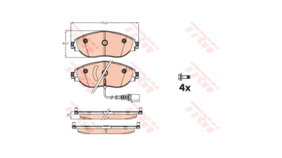 Placute frana TRW GDB2114, Fata