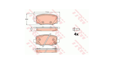 Placute frana TRW GDB2116, Spate