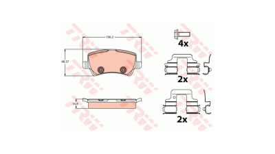 Placute frana TRW GDB2125, Spate