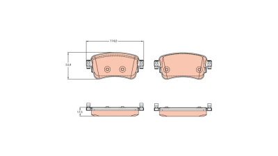 Placute frana Citroen Spacetourer, 04.2016-, Peugeot Traveller, 04.2016-, Toyota Proace Van (Mdz ), 02.2016-, TRW