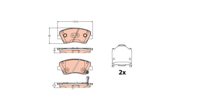 Placute frana Ssangyong Tivoli, Kia Soul, Pro Ceed, Optima, Ceed, Carens 4, Hyundai Veloster, 1 40, I30, I10, Accent 4, TRW