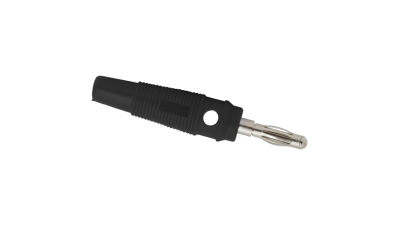 Fisa banana cauciucat pentru cablu max. 3mm, culoare negru, set 10 buc