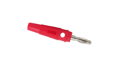 Fisa banana cauciucat pentru cablu max. 3mm, culoare rosu, set 10 buc