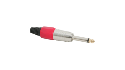 Fisa jack executie ranforsat mono 6,3 mm, marcaj rosu