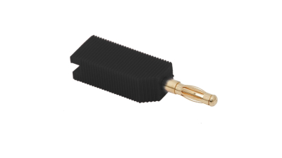 Fisa banana contact aurit pentru cablu max. 4mm, marcaj negru, set 10 buc