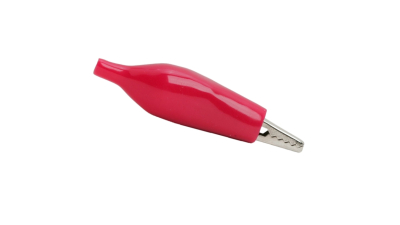 Clema contacte electrice tip cleste crocodil, mare, culoare rosu, set 10 buc.