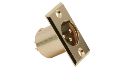 Fisa XLR 3 poli montabil placat cu aur, set 2 buc