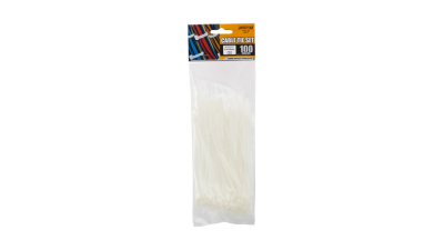 Coliere de plastic 150x2,5mm , fasete 100 buc. culoare alb