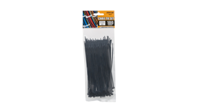 Coliere de plastic 150x2,5mm , fasete 100 buc, culoare negru