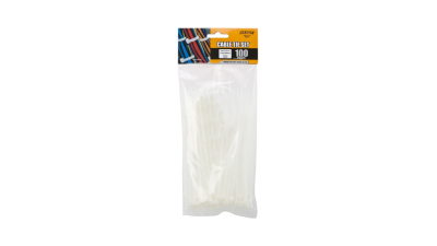 Coliere de plastic 150x3,6mm , fasete 100 buc, culoare alb