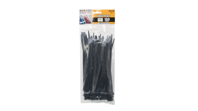 Coliere de plastic 200x3,6mm , fasete 100 buc, culoare negru
