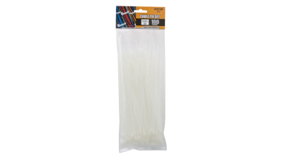 Coliere de plastic 200x4,6mm , fasete 100 buc, culoare alb