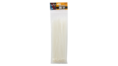 Coliere de plastic 300x4,6mm , fasete 100 buc, culoare alb