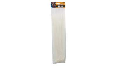 Coliere de plastic 390x4,6mm , fasete 100 buc, culoare alb
